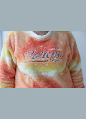 Комбінована всесезон тепла жіноча піжама махра (яскрава) кофта + брюки ARCAN