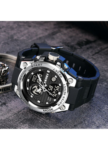 Годинник кварцовий спортивний сріблястий для чоловіків з будильником і секундоміром ProDobro (367266911)