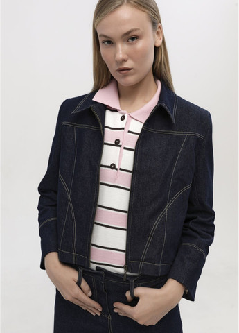 Темно-синий женский жакет денимовый Humenyuk однотонный - демисезонный