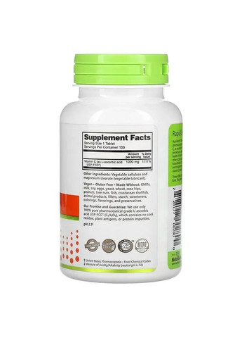 Витамин C 1000 мг Vitamin C, 100 таблеток NutriBiotic (361114287)