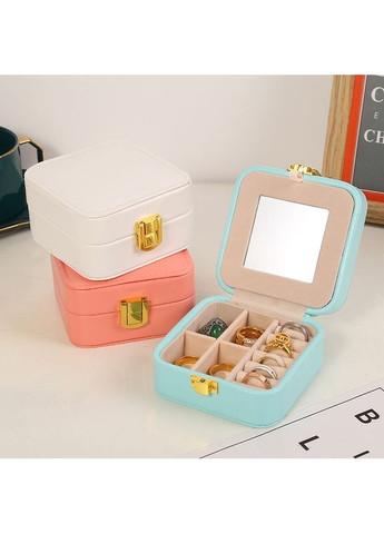 Стильна компактна двозонна скринька з еко-шкіри із дзеркалом чорного кольору. No Brand (316580423)