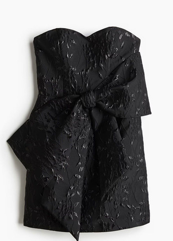 Черное праздничный платье H&M с цветочным принтом