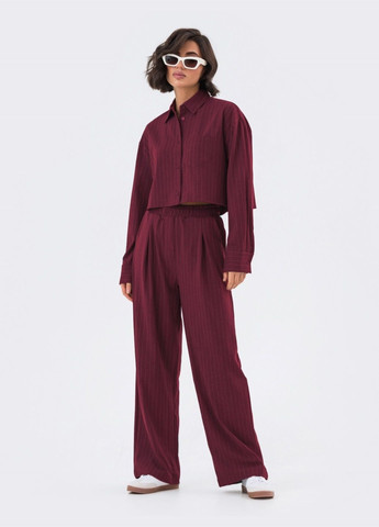 брючный костюм в полоску бордовый Dressa (324103606)