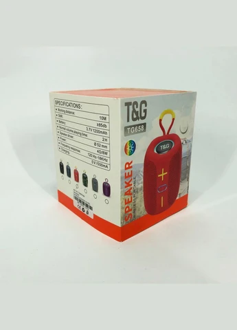 Портативна Bluetooth колонка TG658 8W з RGB підсвічуванням, колонка для вечірки. Колір: червоний No Brand (389156566)