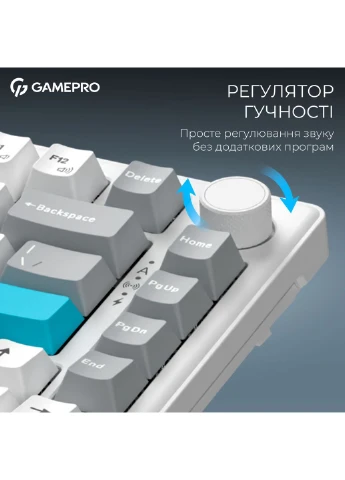 Клавіатура (MK266WH) GAMEPRO Asgard Yord Wireless/Bluetooth/USB UA White (377856578)