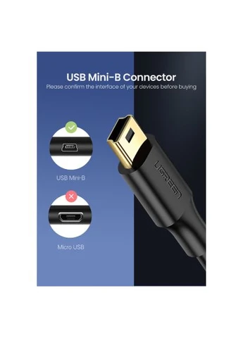 Дата кабель (30472) Ugreen USB 2.0 AM to Mini 5P 2.0m US132 black (388713821)