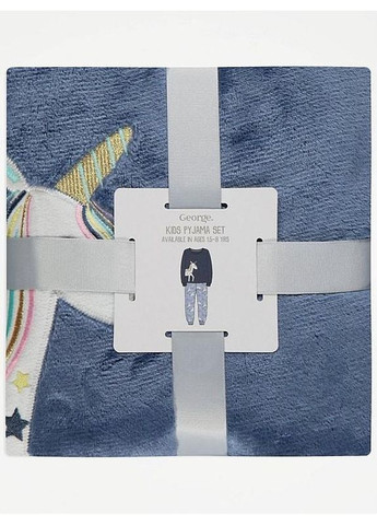 Синя флісова піжама 6/7 років синя з зірковим єдинорогом George