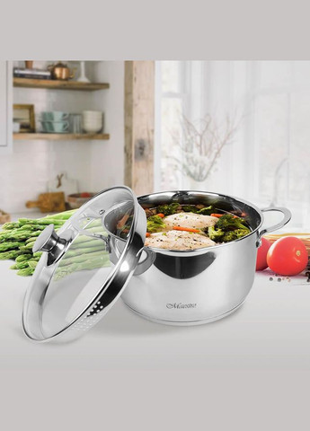 Каструля нержавійка з кришкою 18 см, 2 л (MR-3510-18) Maestro (334713050)