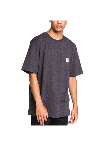 Серая мужская футболка mens workwear pocket work t-shirt - desert - k87-crh Carhartt
