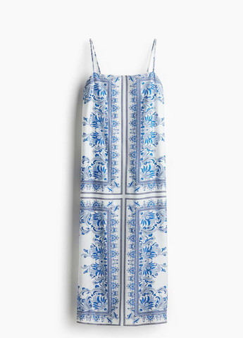 Белое кэжуал платье H&M с рисунком