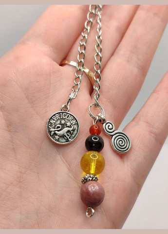 Брелок-амулет для Овна – чорний гранат, родоніт, цитрин і сердолік Овен (344585009)