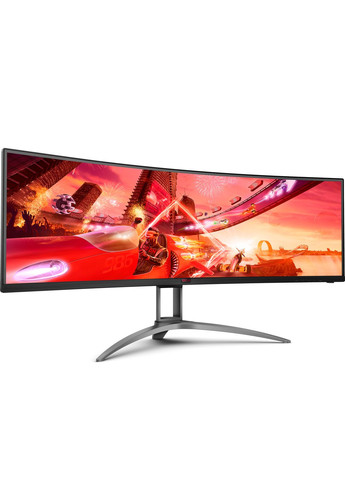 TFT 49" AG493UCX2, VA, 5120x1440, 165Гц, изгн., HDMIx3, DP, USBC, USB-hub, HAS, цв, черный AOC (314750010)