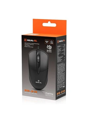 Мишка (EL123200039) Real-El RM-214 USB Black (366663020)