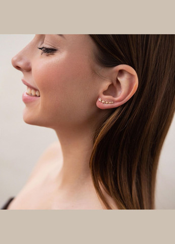 Сережки - клаймбери Зірочки у червоному золоті с08200 Oniks (264023084)