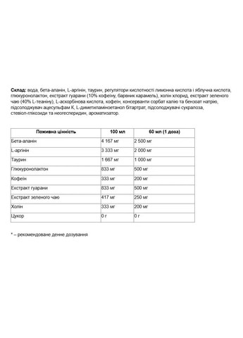 Передтренувальний комплекс N1 Shot Вишневий сік 60 мл Nutrend (361114201)