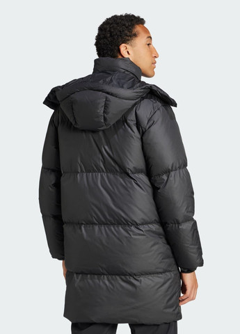 Черная демисезонная пуховик big baffle adidas