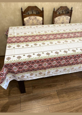 Скатертина з українським орнаментом гіпоалергенна 150х180 см Білий (П4КЕ05018-52) No Brand (306633735)