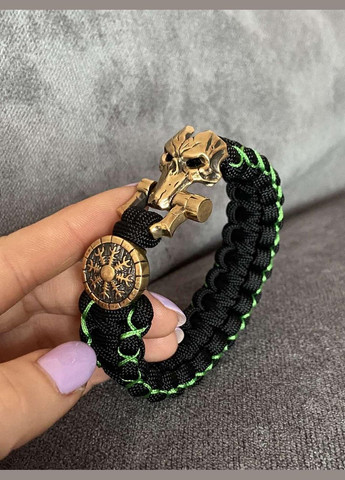 Браслет с маской Смерти и Шлем страшника латунь из паракорда с оплеткой + брелок в подарок No Brand (341738758)