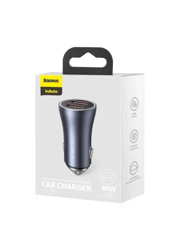 Автомобільний зарядний пристрій Quick Charger Car Charger U+U 40W (CCJD-A0G) Baseus Golden Contactor Pro Dual (373997348)