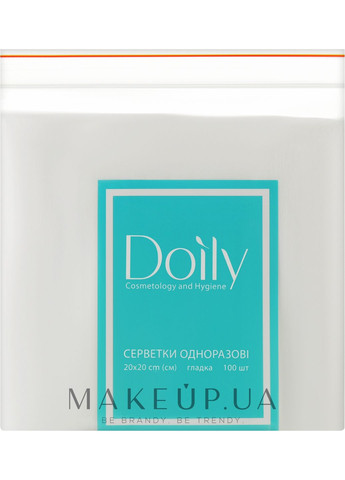 Серветки у пачці зі спанлейсу 20х20 см, 100 шт., гладенькі 100шт (882261-27057604) Doily комбінований