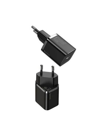 Мережевий зарядний пристрій Super Si quick charger IC 30W EU Black Baseus (401308655)