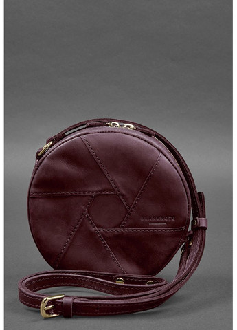 Кожаная круглая женская сумка Бон-Бон бордовая Crazy Horse BlankNote кросс-боди (348359143)