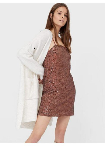 Коричневое платье весенне-летнее Stradivarius