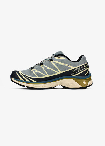 Синие демисезонные кроссовки мужские salomon xt-6 adv dover grey beige gore-tex | саломон хт-6 синие No Brand