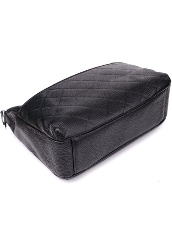 Стильна жіноча сумка з двома ремінцями із натуральної шкіри 22926 Чорний Vintage (349442750)