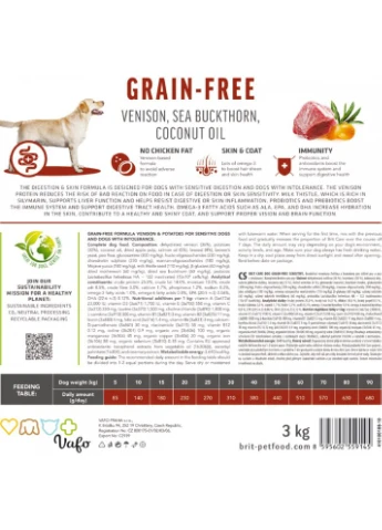 Корм сухий Dog Grain-free Sensitive для собак з чутливим травленням беззерновий з олениною 12 кг Brit Care (393977725)