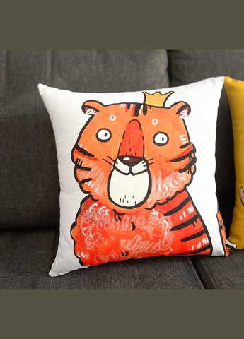 Подушка з принтом Тигр-р-р з короною Presentville 1200 (303727347)
