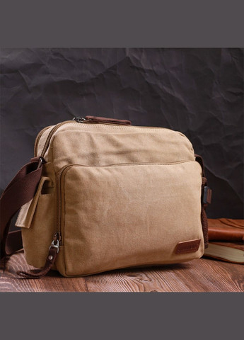 Сумка чоловіча через плече месенджер із щільного текстилю 22206 Пісочний Vintage (302009120)
