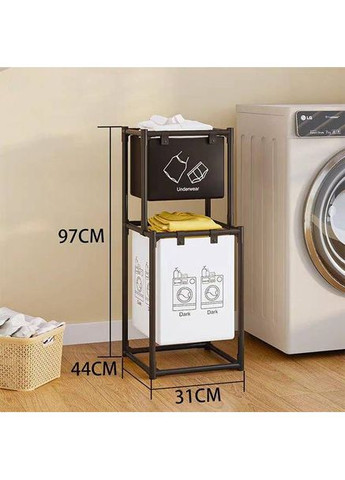 Корзина для белья для грязной одежды органайзер тканевый на 2 отделения Happy Life (360867068)
