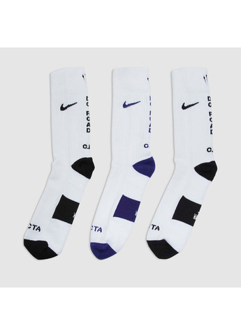 Білі шкарпетки s r sox crw 3pr nocta lart білий Nike однотонні (302290340)