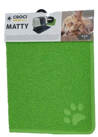 Коврик под туалет для котов Matty 60х40, зеленый 169418 Croci (278309839)