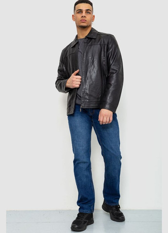 Черная куртка мужская демисезонная экокожа, цвет коричневый, Ager