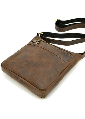 Сумка планшет через плече чоловіча з натуральної шкіри маленька Коричневий 37733 TARWA (355245426)