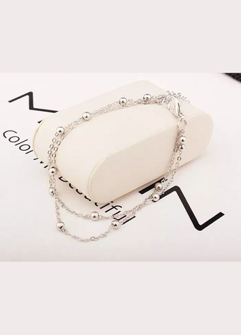 Браслет на ногу анклет подвійний з намистинками No Brand (297743412)