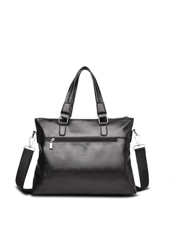 Діловий чоловічий портфель із ПУ шкіри з блискавкою чорний No Brand (351536627)