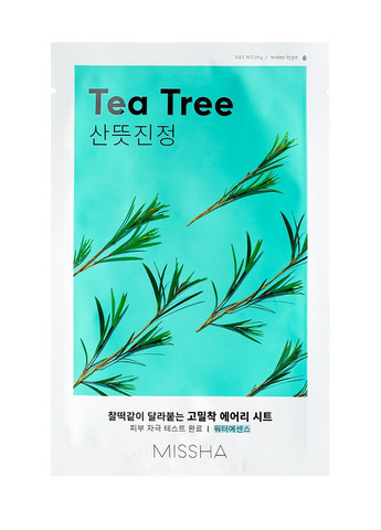 Маска для лица с экстрактом чайного дерева Airy Fit Sheet Mask Tea Tree 19 г MISSHA (278048684)