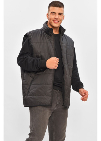 Жилетка чоловіча напівбатальна демісезонна чорного кольору Let's Shop (361400532)