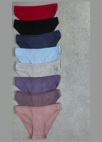 Набор 5 шт хлопковые трусы рубчик слип микс цветов No Brand (305589558)