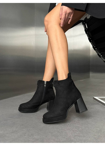 Чорні зимня ефектні жіночі зимові ботильйони No Brand