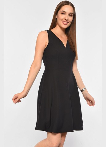 Демисезонный женский сарафан женский черного цвета Let's Shop с абстрактным узором