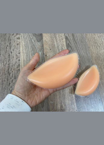 Вкладыши силиконовые пушап 12,5*7*2,5см бежевые телесные пуш ап в бюстгальтер No Brand 7468 (291413305)