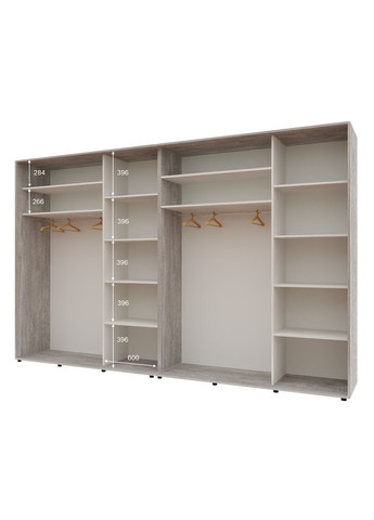 Шкаф-купе четырехдверный Комфорт Мебель 360*60*210 см Бетон 4 двери ДСП Стандарт Комфорт Меблі (360435904)