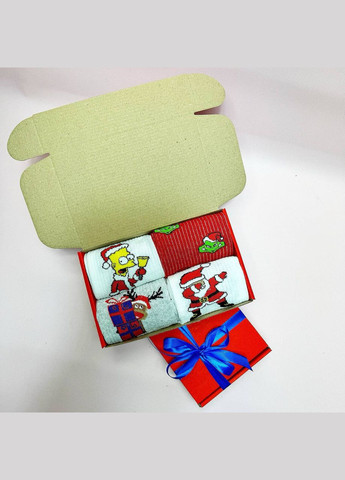 Комбинированные боксик новогодних носков на 4 пары Vakko новогодние (305054043)