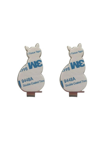 Комплект из двух декоративных крючков в форме кота серебряный (NR0055_1) No Brand (315885597)