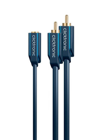Перехідник аудіо Jack 3.5mm 3pin RCAx2 F/M (мама/тато) 0.1m Casual D=3.9mm 42xWires ClickTronic (369645690)