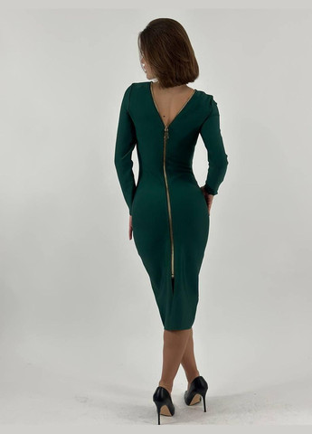 Зеленое вечернее, праздничный платье силуэтная F&P однотонное